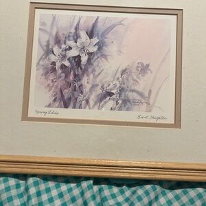 Floral Art Print with Wooden Frame Spring Lilies by Brent Heighton